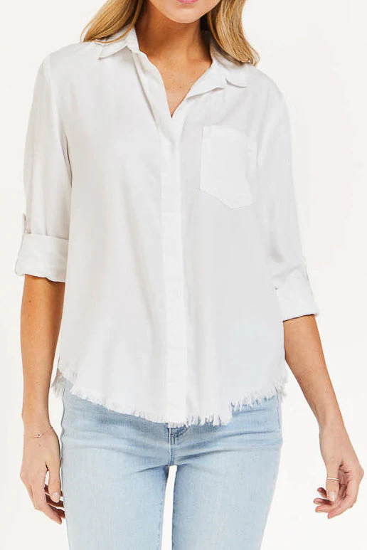 Riley Rolled Tab Sleeve Button Down Shirt Double Chest Pockets
