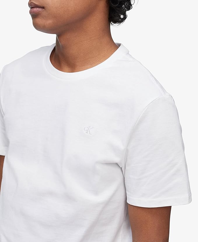 Short Sleeves Smooth Cotton Solid Crewneck Tee - Image 3